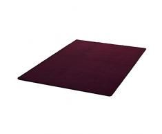 Hanse Home 102368 unifarben Teppich Läufer Brücke Bettumrandung Stufenmatten Treppenschoner, brombeer violett, 200 cm rund
