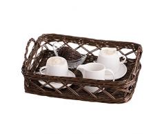 Weidentablett, Tablett aus Weide, wengegraues Tablett, WeidenkÃ¶rbchen in Dunkelbraun, Serviertablett