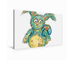 Premium Textil-Leinwand 90 x 60 cm Quer-Format Osterhase | Wandbild, HD-Bild auf Keilrahmen, Fertigbild auf hochwertigem Vlies, Leinwanddruck von Heike Langenkamp