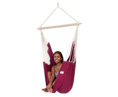 AMAZONAS XL Hängesessel handgefertigt in Brasilien Artista Vino mit Querstab aus FSC Buchenholz 110 cm bis 150kg in Weinrot