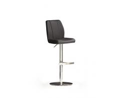 Robas Lund Stuhl, Barstuhl, Barhocker, Na.omi, 360 Grad drehbar, Leder/Edelstahl/schwarz, 51 x 42 x 112 cm, NARE20SX