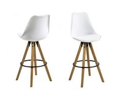 AC Design Furniture Nadia Barhocker, Sitzkissen 100% Polyurethan, WeiÃ, 55 x 48,5 x 111,5 cm