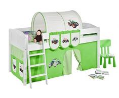 Lilokids IDA4106KW-TRECKER-GRUEN Kinderbett, Holz, trecker grün, 208 x 98 x 113 cm