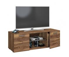 VCM TV Lowboard Fernseh Schrank Möbel Tisch Holz Sideboard Medien Rack Bank Kern-nussbaum 40 x 115 x 36 cm Lowina