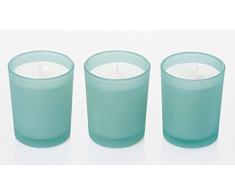 Ritzenhoff Aroma Naturals Modern Duftkerze 3er Set, Glas, Türkis, 5 x 5 x 6 cm, 3-Einheiten