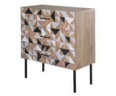 PHOENIX 156702TO Schubladenkommode mit 2 Schubladen, Holz, tobacco oak, 45 x 100 x 105,2 cm