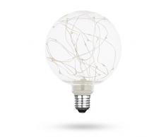 Xqlite LSO-04021 LED-Leuchtmittel STARRY G125 dekorative bunte Lichterkette in Glühbirne, 50 lm, Glas, E27, 1.5 W, Transparent, 17.8 x 12.8 x 12.8 cm