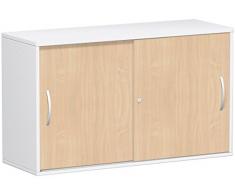 Gera MÃ¶bel Schranksystem Flex Anstell-SchiebetÃ¼renschrank, Holzdekor, Buche/WeiÃ, 120 x 42.5 x 72 cm