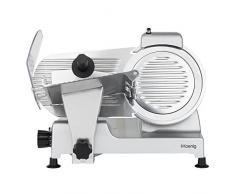 H.Koenig MSX220 Allesschneider / Schneidemaschine / Aufschnitt von 0 bis 12 mm Dicke / 22 cm Ø Messer / mit Messerschärfer / 240 Watt / silber