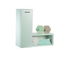 Miami Wandregal 1 Tür mit Soft-Close, Dahinter 2 Böden und Einem Offenem Fach, Holz, Mint Metallic, 21.9 x 60 x 60 cm