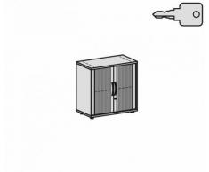 Gera Möbel Schranksystem Flex Querrollladenschrank, Holzdekor, Silber/Buche, 80 x 42.5 x 79.8 cm