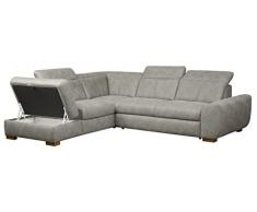 Cavadore Ecksofa Bules mit Bett / Großes Schlafsofa mit praktischem Stauraum / Inkl. verstellbarer Kopfteile / Modernes Design