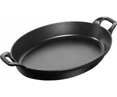 Stapelbare Auflaufform, oval Schwarz 37 cm