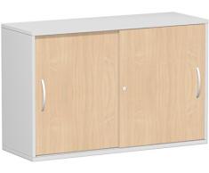 Gera MÃ¶bel Schranksystem Flex SchiebetÃ¼renschrank, Holzdekor, Buche/Lichtgrau, 120 x 42.5 x 79.8 cm