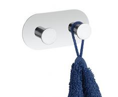 Wenko Wandhaken Cona Duo Badhaken, Handtuchhaken, Selbstklebend, Edelstahl Rostfrei, GlÃ¤nzend, 3 x 10 x 5 cm