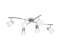 Brilliant Celest LED Deckenleuchte, 6-flammig, 6x 5W LED fest integriert, 6x 350 Lumen, 3000K warmweiÃ, Metall / Glas, chrom / transparent, 48 x 70 x 16.5 cm, G21906/15