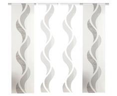 Home Fashion Welle Schiebevorhang Set, Stoff, Braun, 245 x 60 cm, 4-Einheiten