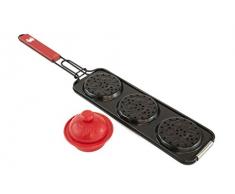 Charcoal Companion Crab Cake Grillkorb und Presse, schwarz, 55.12x9.91x2.03 cm, CC3138