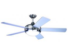 AireRyder Deckenventilator Ursa mit Beleuchtung und Fernbedienung, Gehäuse Satin Nickel, Flügelfarbe Silber/Walnuss, 132 cm