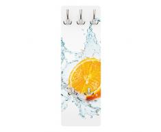 Apalis 78907 Wandgarderobe Frische Orange | Design Garderobe Garderobenpaneel Kleiderhaken Flurgarderobe Hakenleiste Holz Standgarderobe Hängegarderobe | 139x46cm