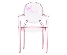 Kartell 285566 Loulou Ghost Kinderstuhl, Polykarbonat, rosa, 37 x 40 x 63 cm