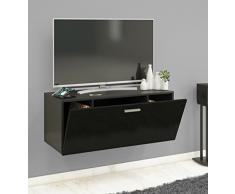 VCM TV Wand Board Schrank Tisch Fernseh Lowboard Wohnwand Regal Wandschrank Hängend Schwarz 40 x 95 x 36 cm Fernso