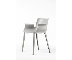 Kartell 5802GR Stuhl mit Armlehnen, Plastik, grau, 54 x 62 x 77 cm