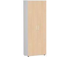 Gera MÃ¶bel Schranksystem Flex Garderobenschrank, Holzdekor, Buche/Lichtgrau, 80 x 42 x 216 cm