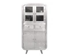 SIT-Möbel 2004-21 Vitrine Downtown, 90 x 38 x 180 cm, mit Alu beschlagen, silber