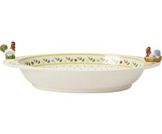 Villeroy & Boch Spring Awakening Schale Hahn & Henne, 35x20 cm, Porzellan, Gelb/Grün/Rot