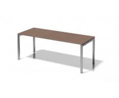 Bisley Cito Schreibtisch, 740 mm HÃ¶henfixes U H 19 x B 2000 x T 800 mm, Dekor NuÃbaum, Gestell Silber, Metall, Wn355 Dekor NuÃbaum, Gestell Silber, 80 x 200 x 85 cm