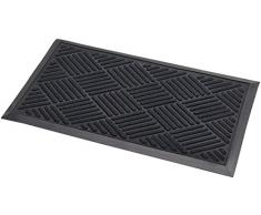 Addis Brent Thirsk FuÃmatte mit Hoch saugfähig 100 Prozent Polypropylen Parkett Design Flor, schwarz, 70 x 40 cm