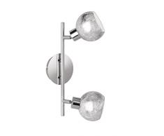 WOFI Deckenspot, Glas, G9, 56 W, Silber, 32.5 x 11 x 19.5 cm