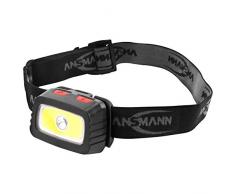 ANSMANN LED Stirnlampe HD200B inkl. Batterien - Profi LED Arbeitsleuchte mit 185 Lumen - Kopflampe LED ideal zum Radfahren Laufen mit Hund Joggen Angeln Jagd Klettern Werkstatt Fahrrad Licht Lauflicht