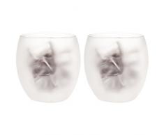 Levivo doppelwandiges Jumbo Thermoglas 400 ml, ideal als Kaffeeglas oder Teeglas, mundgeblasene Thermo-Gläser, hitzebeständig, handgefertigt, kratzfest und spülmaschinengeeignet, 2er-Set, satinier