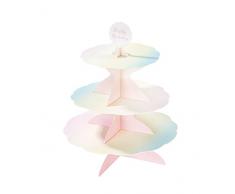 Talking Tables We Heart Pastels, Doppelseitiger Kuchenstand mit 3 Lagen aus Karton, H 37,5 cm x B 30 cm (komplett mit 4 verschiedenen Topdekorationen)