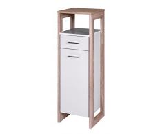 Schildmeyer Line up Highboard, melaminharzbeschichtet, weiÃ/sonomaeiche dekor, 33 x 106 x 35 cm