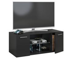 VCM TV Schrank Lowboard Tisch Board Fernseh Sideboard Wandschrank Wohnwand Holz Schwarz 40 x 95 x 36 cm Jusa