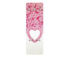 Apalis 79026 Wandgarderobe Heart Pattern | Design Garderobe Garderobenpaneel Kleiderhaken Flurgarderobe Hakenleiste Holz Standgarderobe Hängegarderobe | 139x46cm