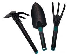 Set 3 Werkzeuge Fasern (transpl + Blitzschuh + Gartenhacke)