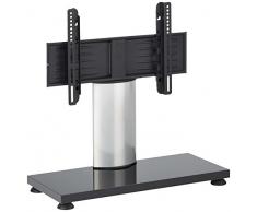 VCM TV Ständer Fernseh Tisch Glas Standfuà Halterung Stand Möbel Rack VESA Universal silber/weiÃlack 55 x 68 x 30 cm