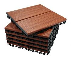 ECO-PAVE 7610342902792 Wasserrutschfesten Bodenbelag kirschrote Farbe 30X30 cm 6 Stück