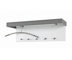 Haku-Möbel 13849 Wandgarderobe, Metall, Anthrazit-WeiÃ, 25 x 70 x 23 cm