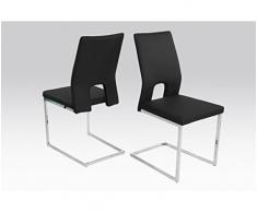 Reality Import Jim Schwingstuhl 2er-Set, Lederimitat, Schwarz, 53 x 42 x 95 cm