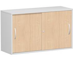 Gera MÃ¶bel Schranksystem Flex Anstell-SchiebetÃ¼renschrank, Holzdekor, Buche/Lichtgrau, 120 x 42.5 x 72 cm