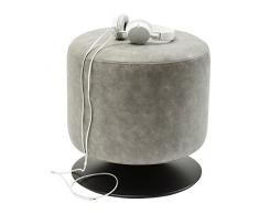 Kare Design Hocker Richi, Polsterhocker rund, drehbarer Sitzhocker, Grau (H/B/T) 41x40x40cm