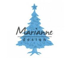 Marianne Design Creatables Tinys Weihnachtsbaum dekoriert, Metall, Blau, 13 x 9.5 x 0.5 cm
