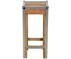 SIT-Möbel 2221-01 Barhocker Roadies, Mangoholz unbehandelt, naturfarben mit Alu beschlagen, 35 x 35 x 76 cm