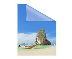 Lichtblick Fensterfolie 50 x 50 cm mit Motiv Thailand - Bunt, Selbstklebender Sichtschutz ohne Bohren, blickdichtes Fensterdekor, für alle Glasflächen