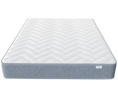 Hilding Sweden Pure Twocore weiÃ/Mittelfeste 7-Zonen Matratze, mit Sommer-und Winterseite, für alle Schlaftypen (H2-H3)/200 x 160 x 22 cm, Kaltschaummatratze, Schaumstoff, weià und grau